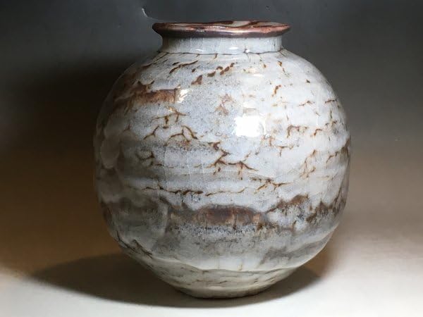 Amazon.co.jp: A604 志野焼 日展作家 荘山窯 林亮次 鼠志野壺 H21cm